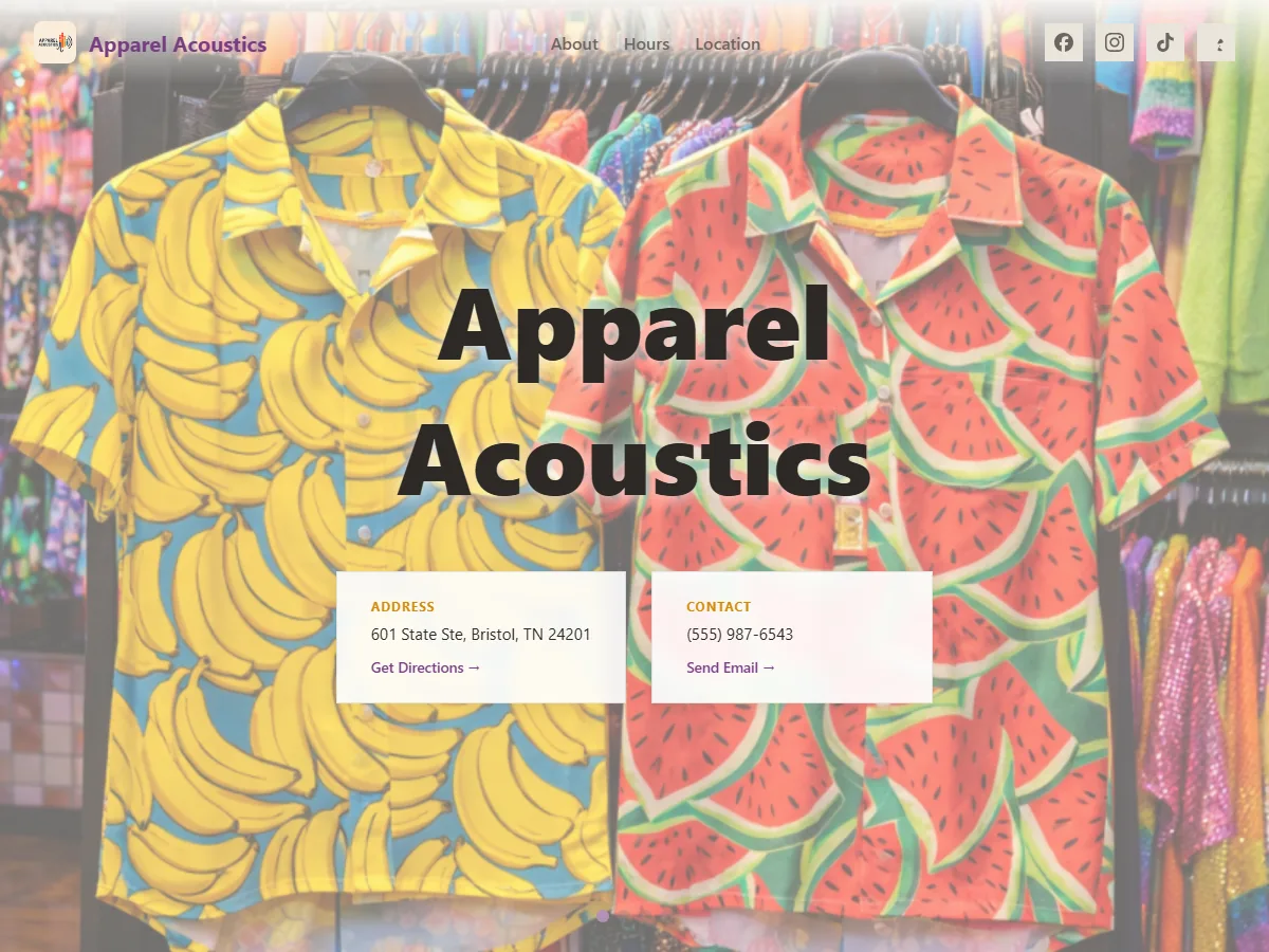Screenshot of the Appaco example site